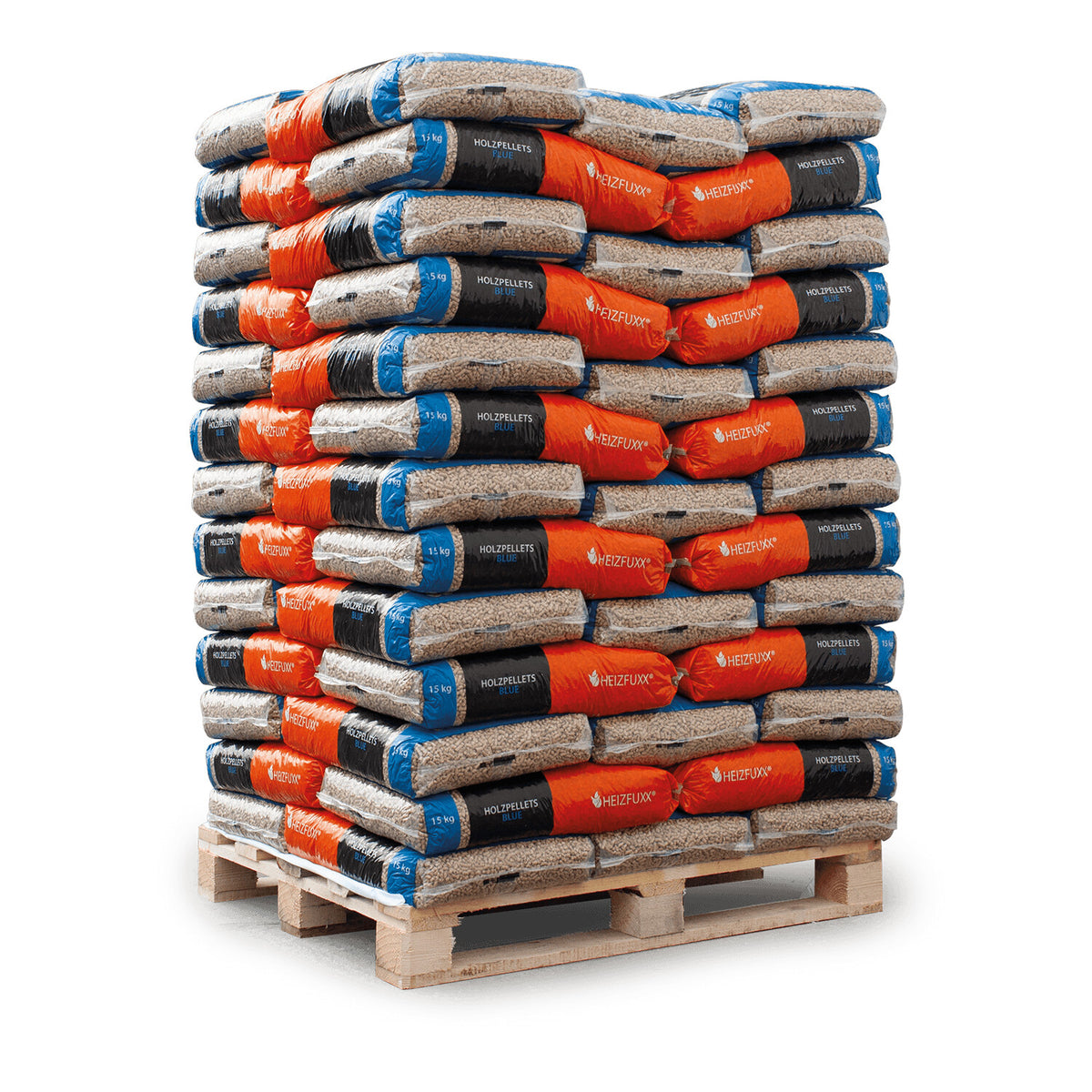 Heizfuxx Holzpellets „Blue“ – 975 kg | 65 × 15 kg